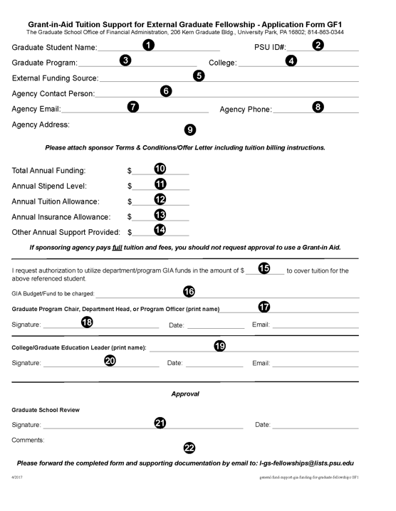 Image of Grant in Aid form 1